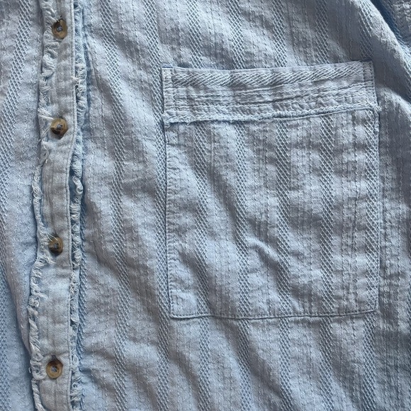 We The Free By Anthropologie Shirt In Blue Oversized 100% Cotton Size Large - Picture 4 of 9